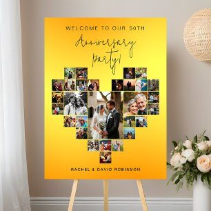 50th Wedding Anniversary Heart Photo Welcome Sign