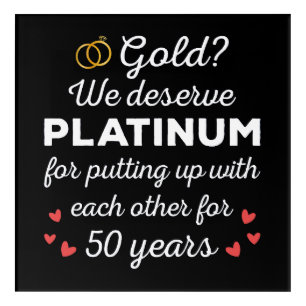 50th Wedding Anniversary I - Gold Funny Couple Acrylic Print