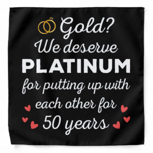 50th Wedding Anniversary I - Gold Funny Couple Bandana