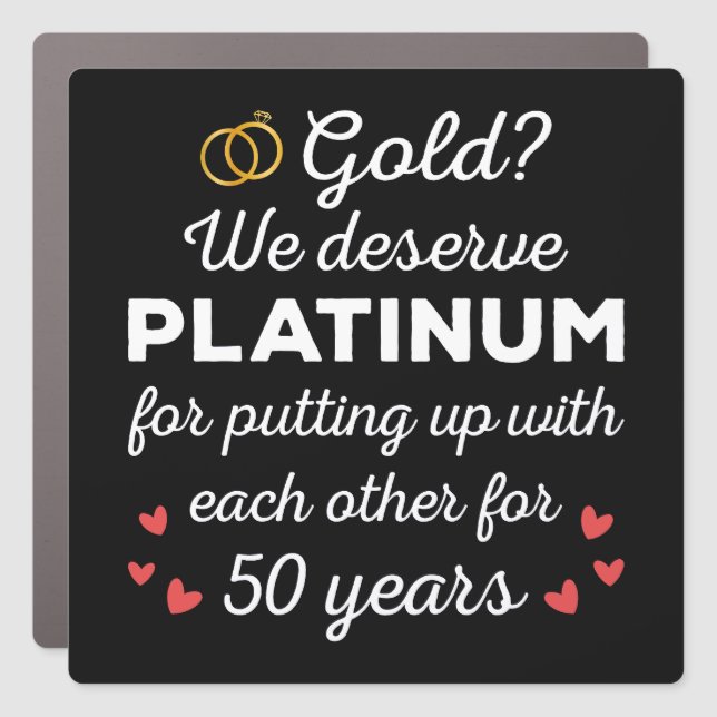 50th Wedding Anniversary I - Gold Funny Couple Car Magnet (Front)