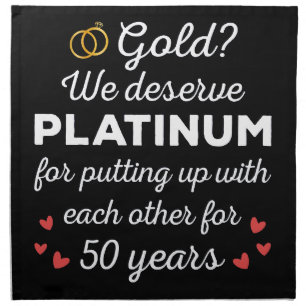 50th Wedding Anniversary I - Gold Funny Couple Cloth Napkin