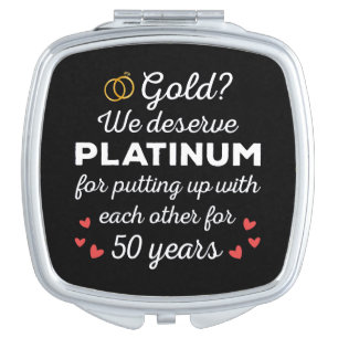 50th Wedding Anniversary I - Gold Funny Couple Compact Mirror