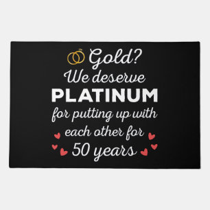 50th Wedding Anniversary I - Gold Funny Couple Doormat