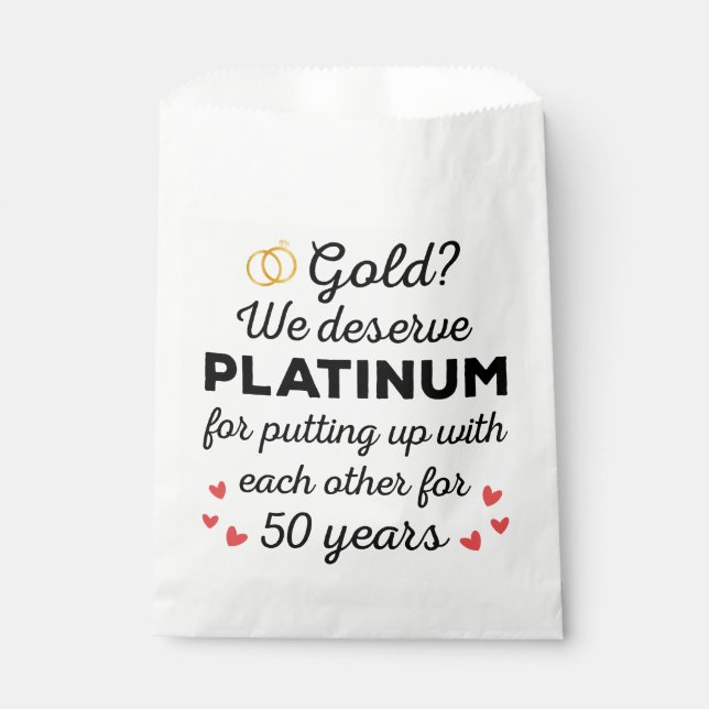 50th Wedding Anniversary I - Gold Funny Couple Favor Bag (Front)