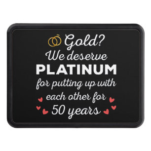 50th Wedding Anniversary I - Gold Funny Couple Hitch Cover