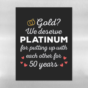 50th Wedding Anniversary I - Gold Funny Couple Magnetic Dry Erase Sheet
