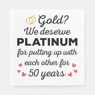 50th Wedding Anniversary I - Gold Funny Couple Napkins