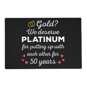 50th Wedding Anniversary I - Gold Funny Couple Placemat