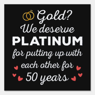 50th Wedding Anniversary I - Gold Funny Couple Sign