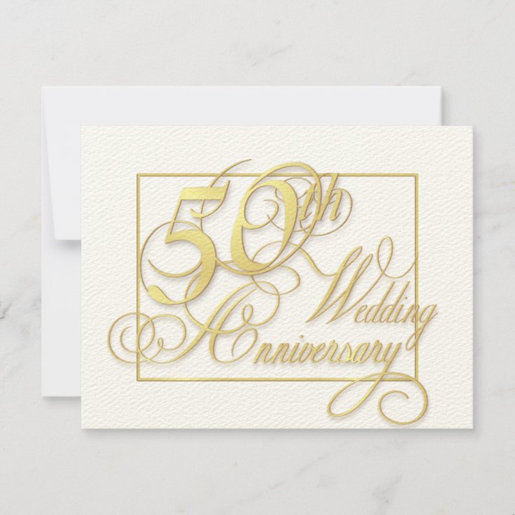 50th Wedding Anniversary - Inexpensive Invitations | Zazzle