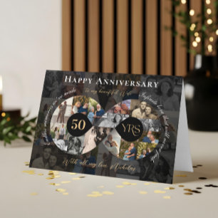 50th Wedding Anniversary Infinity Photo Collage Card