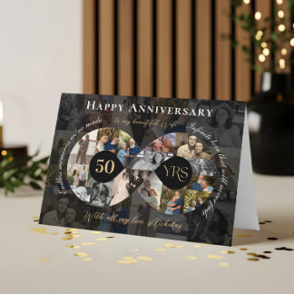 50th Wedding Anniversary Infinity Photo Collage Card