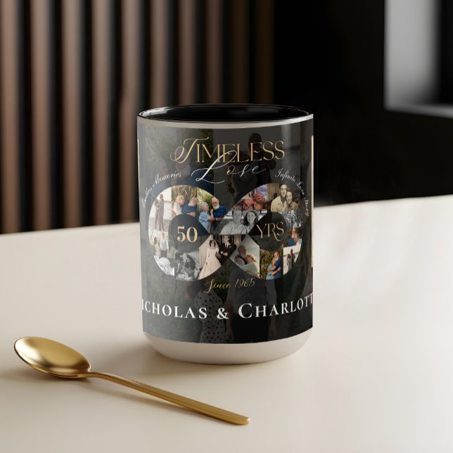 50th Wedding Anniversary Infinity Photo Collage Mug (50th Wedding Anniversary Infinity Photo Collage Mug)