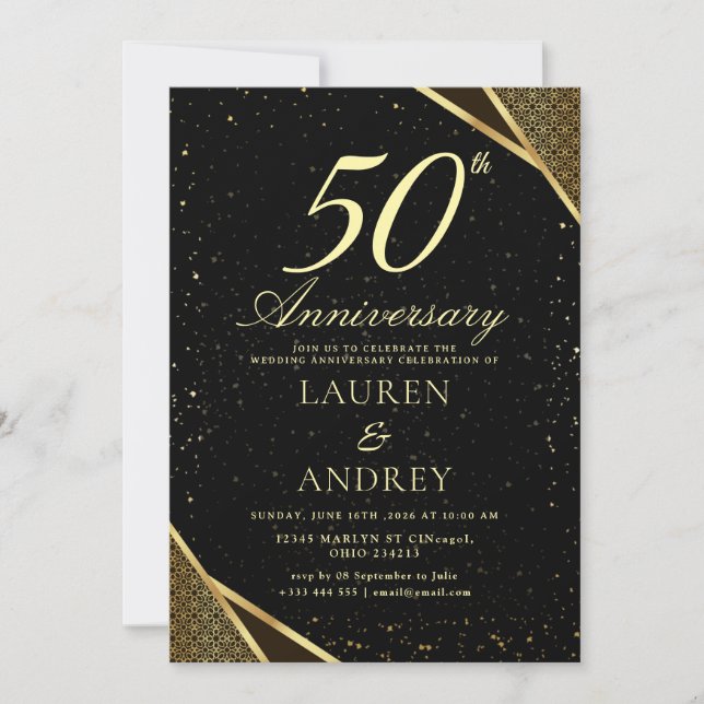 50th Wedding Anniversary Invitation (Front)