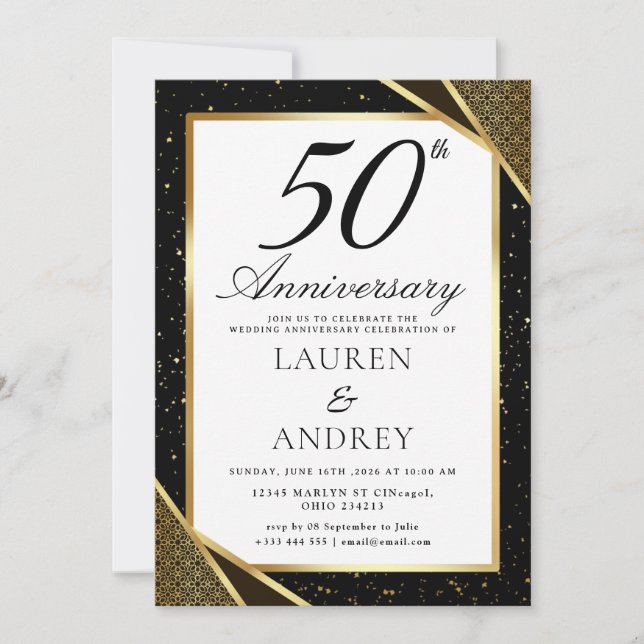 50th Wedding Anniversary Invitation (Front)