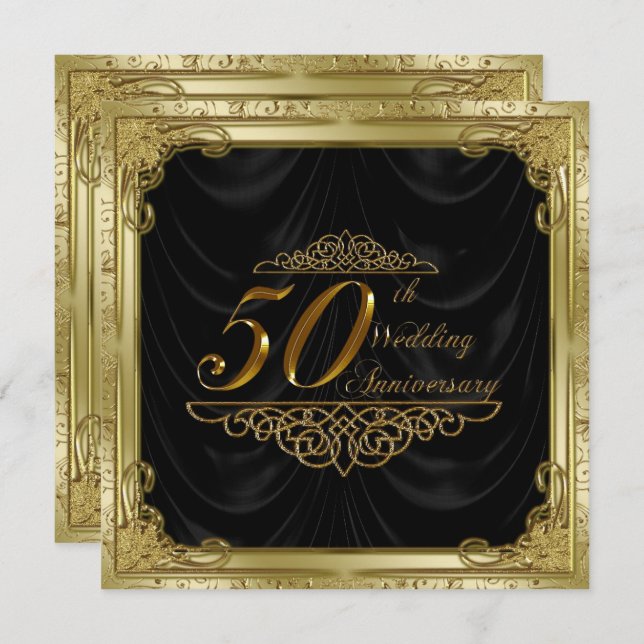 50th Wedding Anniversary Invitation (Front/Back)