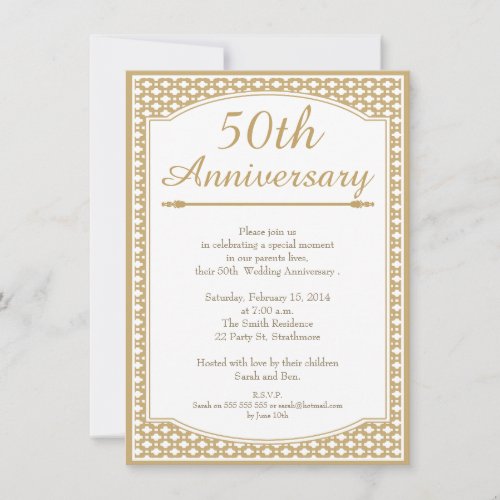 50th Wedding Anniversary Invitation