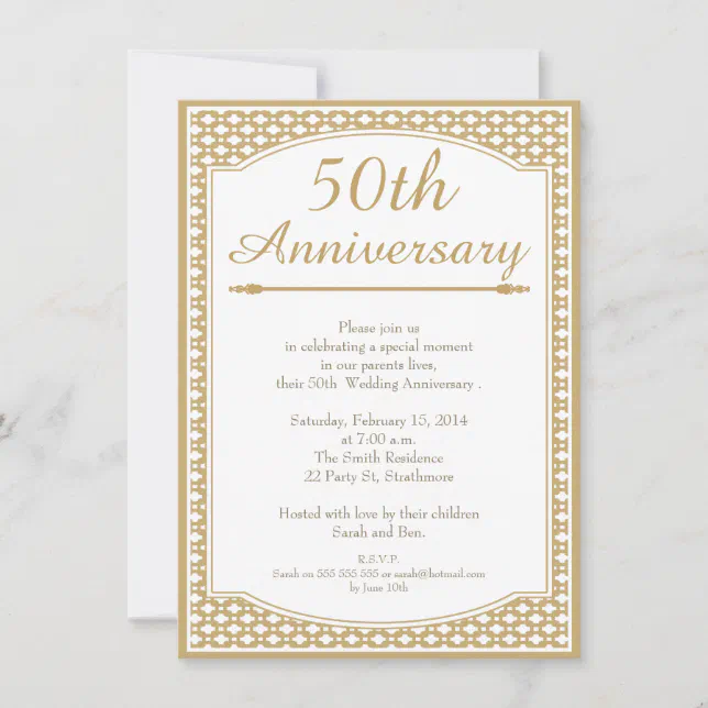 50th Wedding Anniversary Invitation | Zazzle