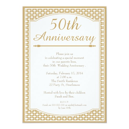 50th Wedding  Anniversary  Invitation  Zazzle com