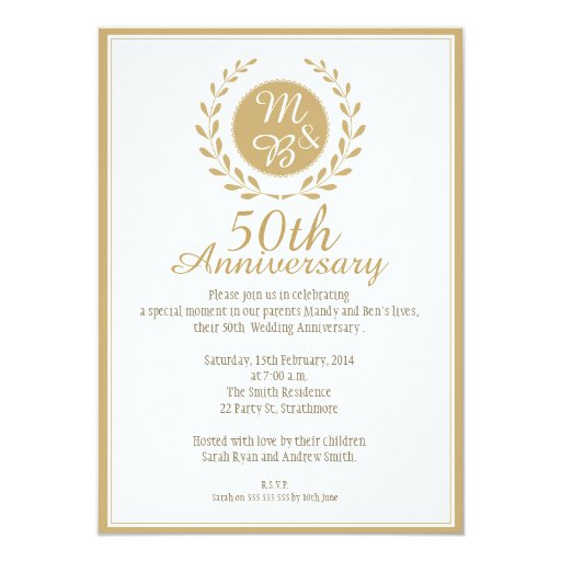 50th Wedding Anniversary Invitation | Zazzle