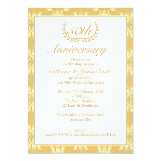 50th Wedding Anniversary Invitation | Zazzle.com