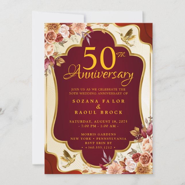 50th Wedding Anniversary Invitation  (Front)