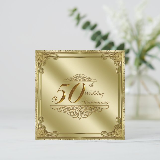 50th Wedding Anniversary Invitation (Standing Front)