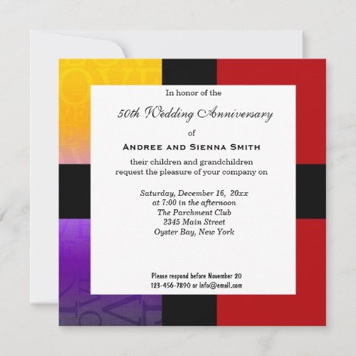 50th Wedding Anniversary Invitation