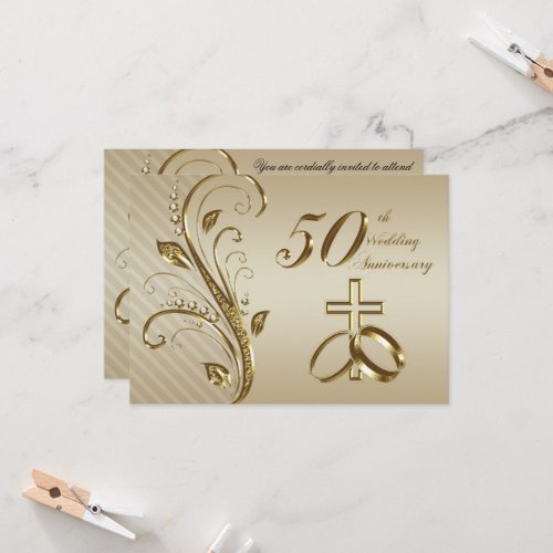 50th Wedding Anniversary Invitation Card