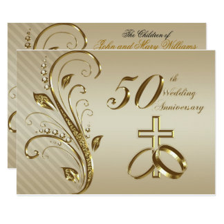 50th Wedding Anniversary Invitation Card