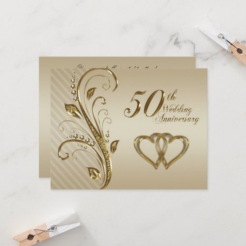 50th Wedding Anniversary Invitation Card
