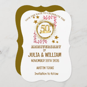 50th wedding anniversary invitation card