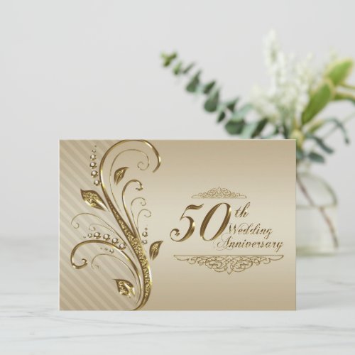 50th Wedding Anniversary Invitation Card