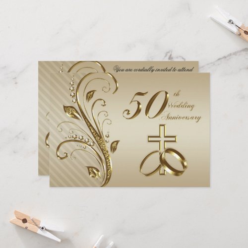 50th Wedding Anniversary Invitation Card