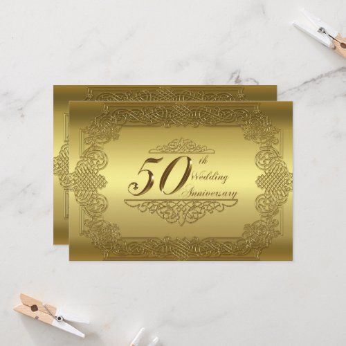 50th Wedding Anniversary Invitation Card