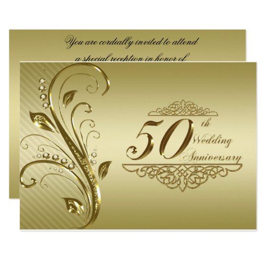  50th  Wedding  Anniversary  Invitation  Card Zazzle