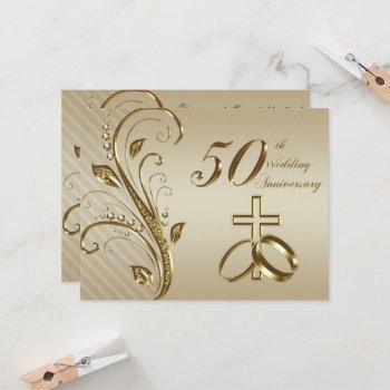 50th Wedding Anniversary Invitation Card by Digitalbcon at Zazzle
