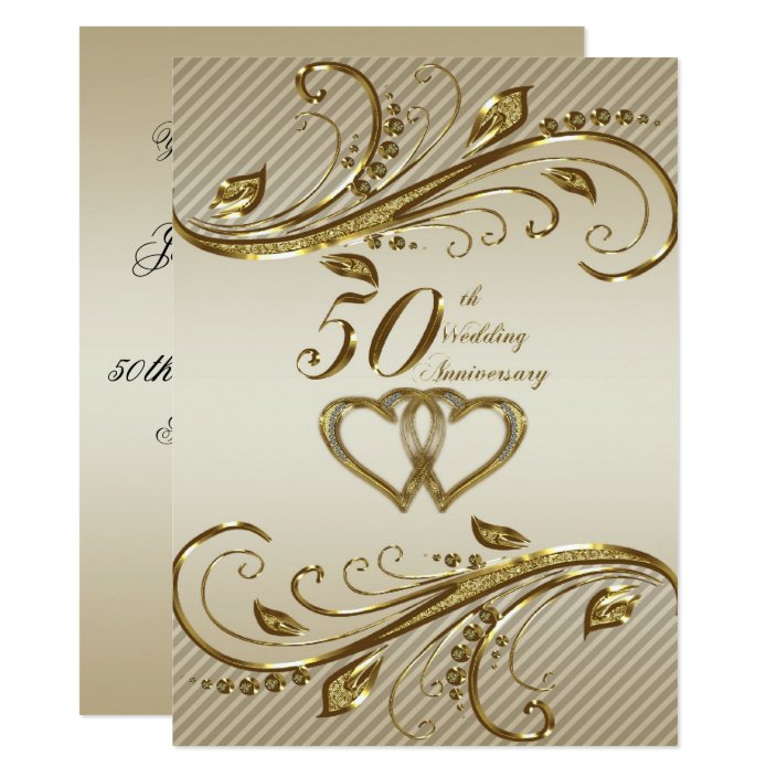 50th Wedding Anniversary Invitation Card Zazzle 50th Wedding Anniversary Invitation