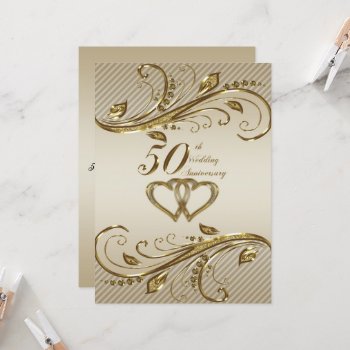 50th Wedding Anniversary Invitation Card by Digitalbcon at Zazzle