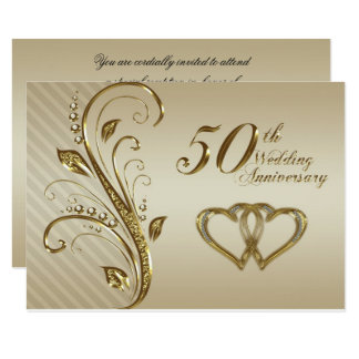 50th Wedding Anniversary Cards Greeting Photo Zazzle 50th Wedding Anniversary Invitation Card