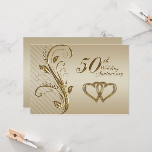 50th Wedding Anniversary Invitation Card