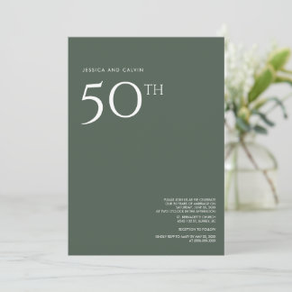 50th Wedding Anniversary Invitation Dusty Green