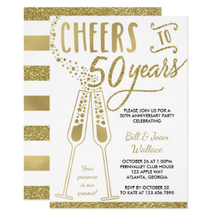 50th anniversary wedding invitations zazzle