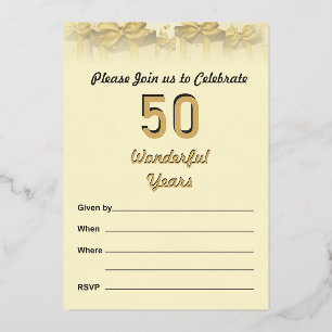 50th Wedding Anniversary Invitation Foil Invitation