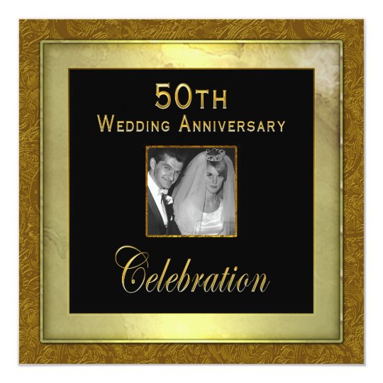 50th  Wedding  Anniversary  Invitation  Photo Insert 