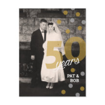 50th Wedding Anniversary Invitation Postcard