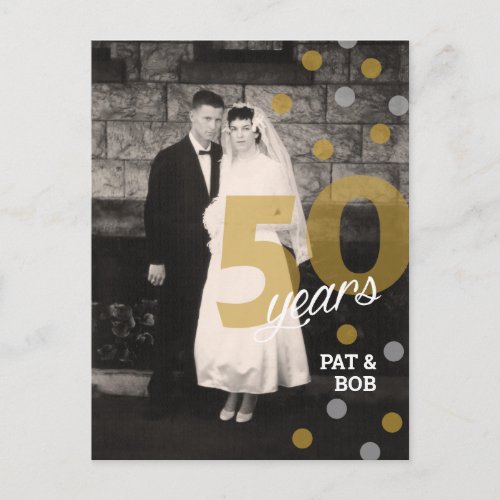 50th Wedding Anniversary Invitation Postcard
