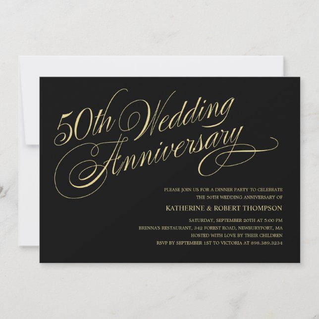 50th Wedding Anniversary Invitations (Front)