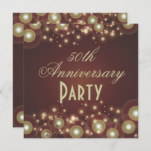 50th Wedding Anniversary Invitations (Front/Back)