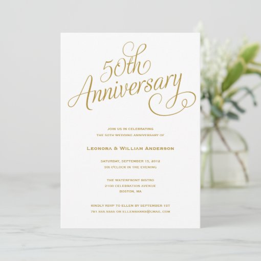 50TH | WEDDING ANNIVERSARY INVITATIONS | Zazzle